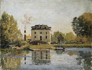 Alfred Sisley Factory on the banks of the Seine. Bougival